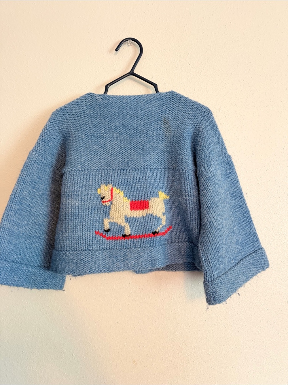 Vintage Kids Blue Knit Toggle Jacket